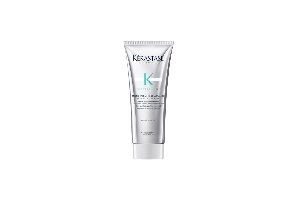 A tube of Kerastase Symbiose Micro Peeling Cellulaire, a micro-exfoliating cellular treatment for sensitive scalp. BDJ Skin & Body Perth